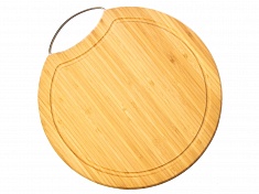 Доска круглая разделочная с ручкой из дерева Oriental Way, 25,5х1,6 см